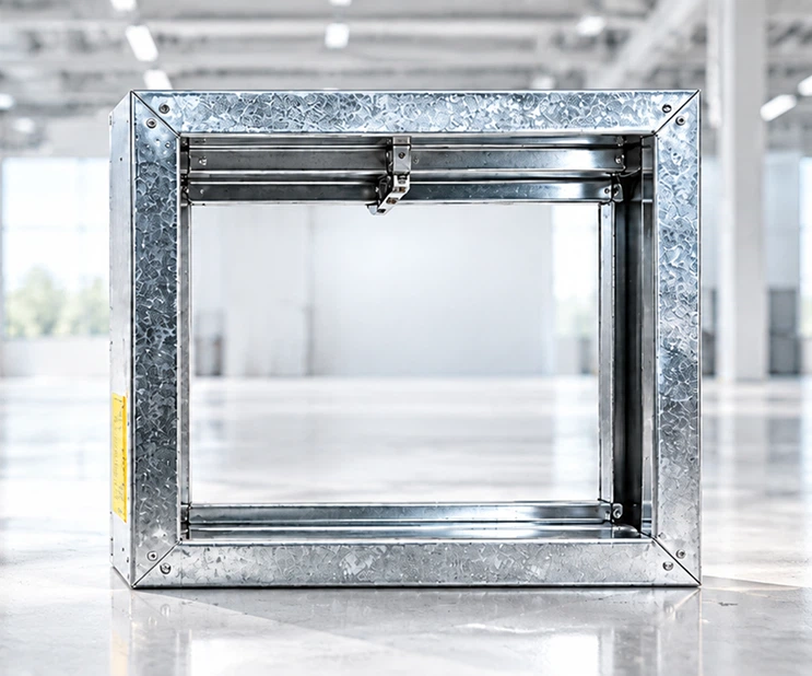 Galvanised Damper Frame in Modern Factory 1